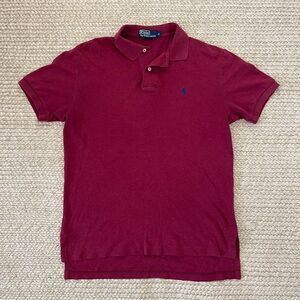 Polo Ralph Lauren red burgandy blue shirt size small mens short sleeve golf G209